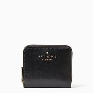 kate spade | staci small zip around wallet (black)